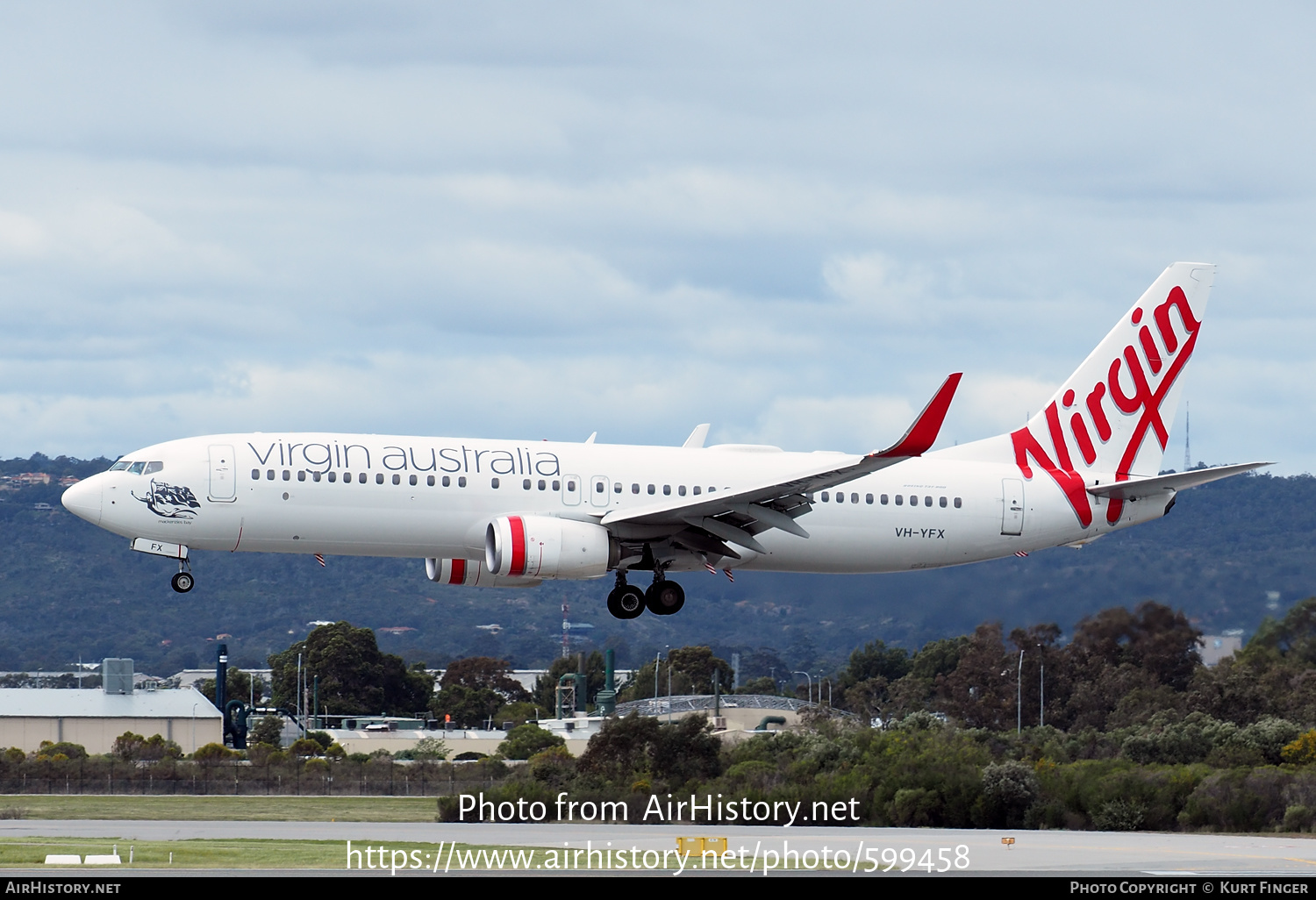 Aircraft Photo of VH-YFX | Boeing 737-8FE | Virgin Australia Airlines | AirHistory.net #599458