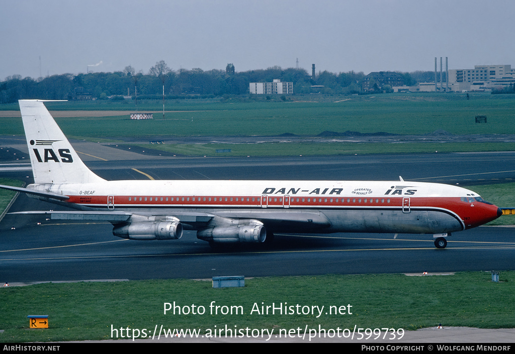 Aircraft Photo of G-BEAF | Boeing 707-321C | Dan-Air London | AirHistory.net #599739