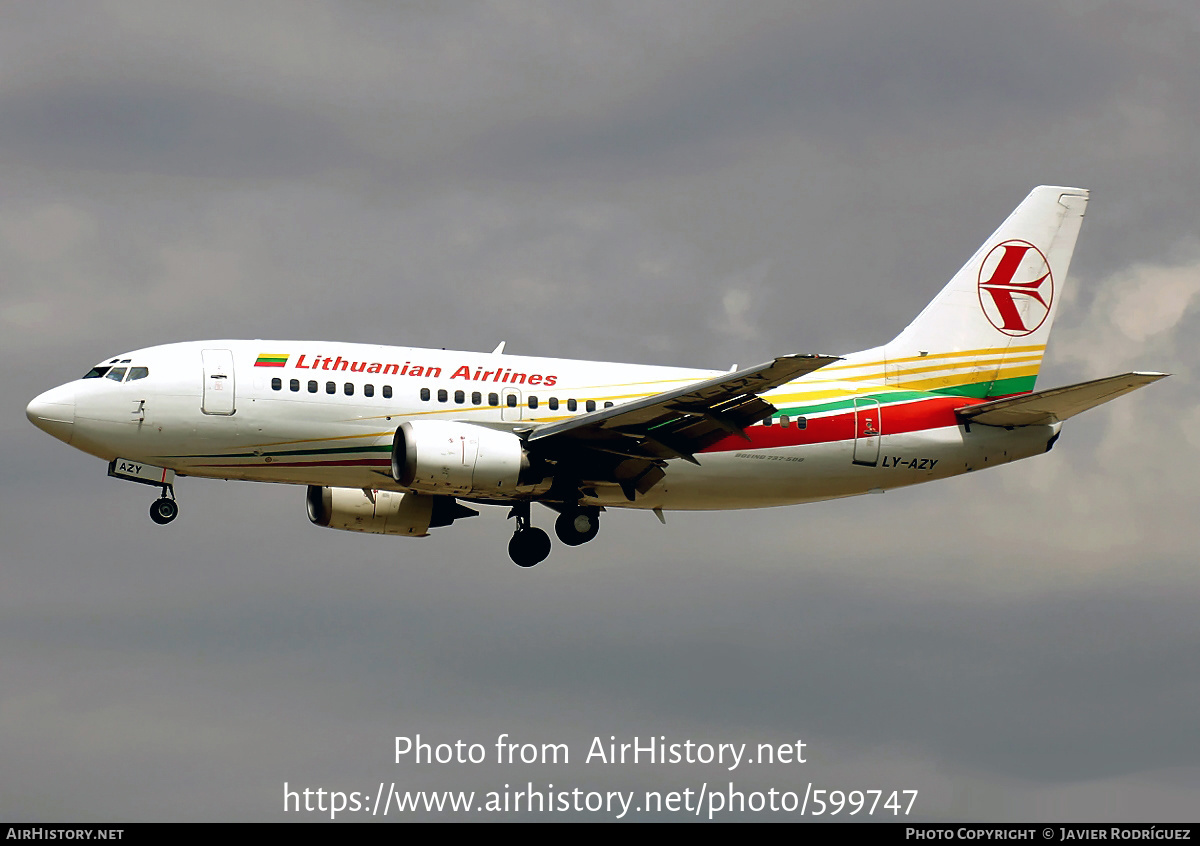 Aircraft Photo of LY-AZY | Boeing 737-548 | Lithuanian Airlines | AirHistory.net #599747