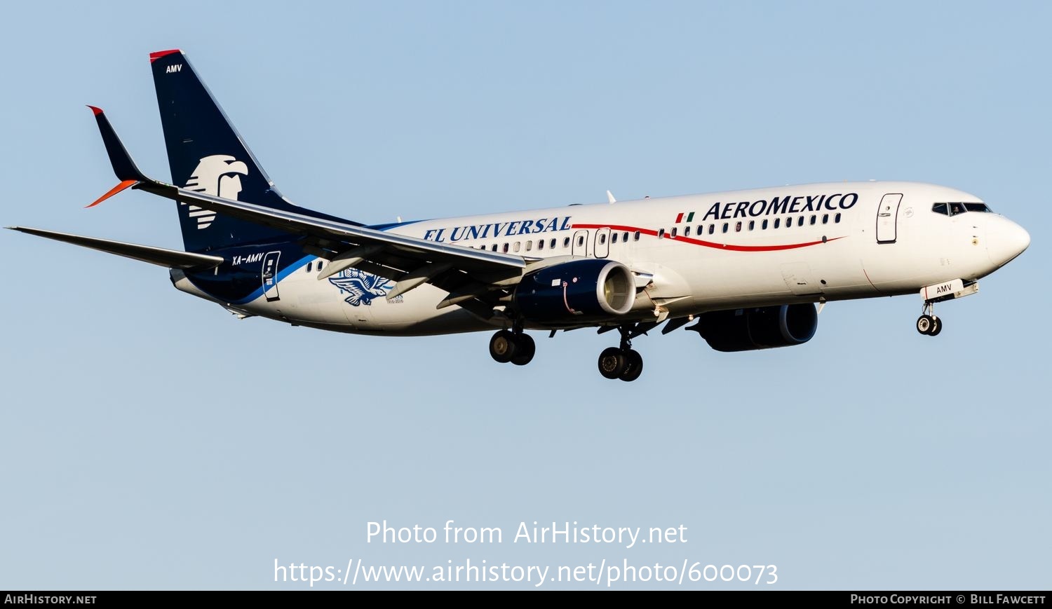 Aircraft Photo of XA-AMV | Boeing 737-852 | AeroMéxico | AirHistory.net #600073