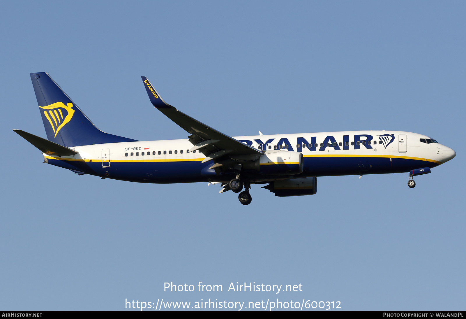 Aircraft Photo of SP-RKC | Boeing 737-8AS | Ryanair | AirHistory.net #600312