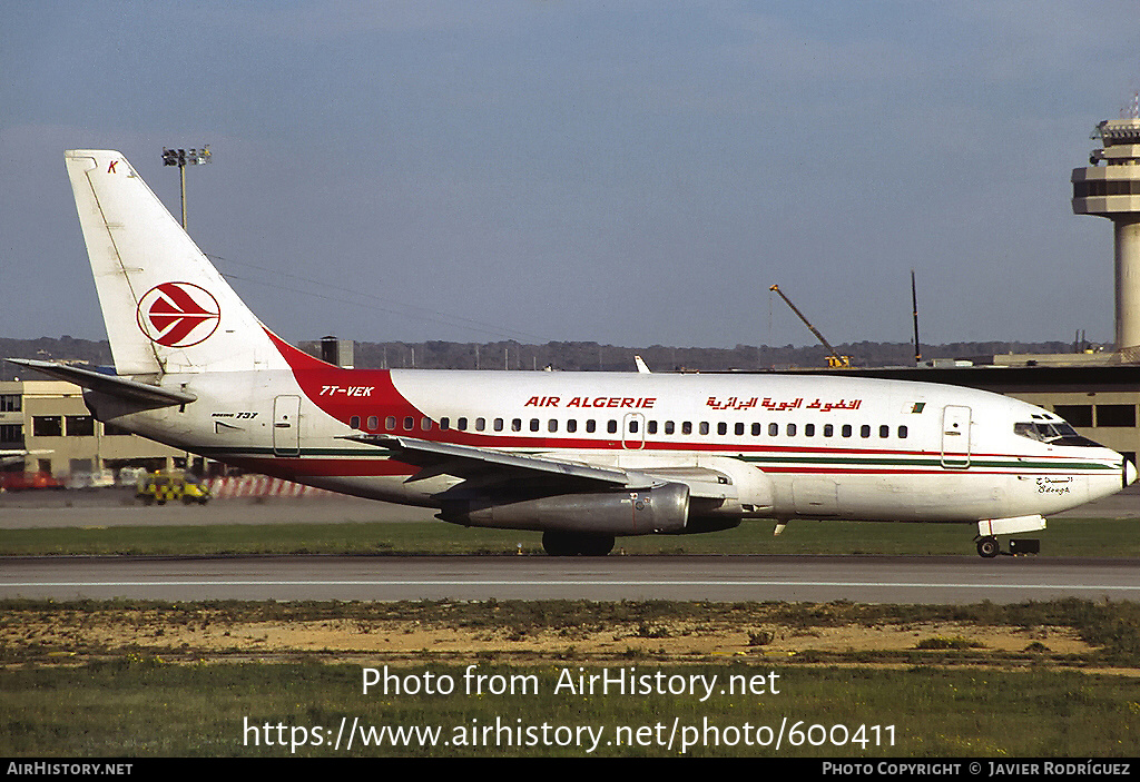 Aircraft Photo of 7T-VEK | Boeing 737-2D6/Adv | Air Algérie | AirHistory.net #600411