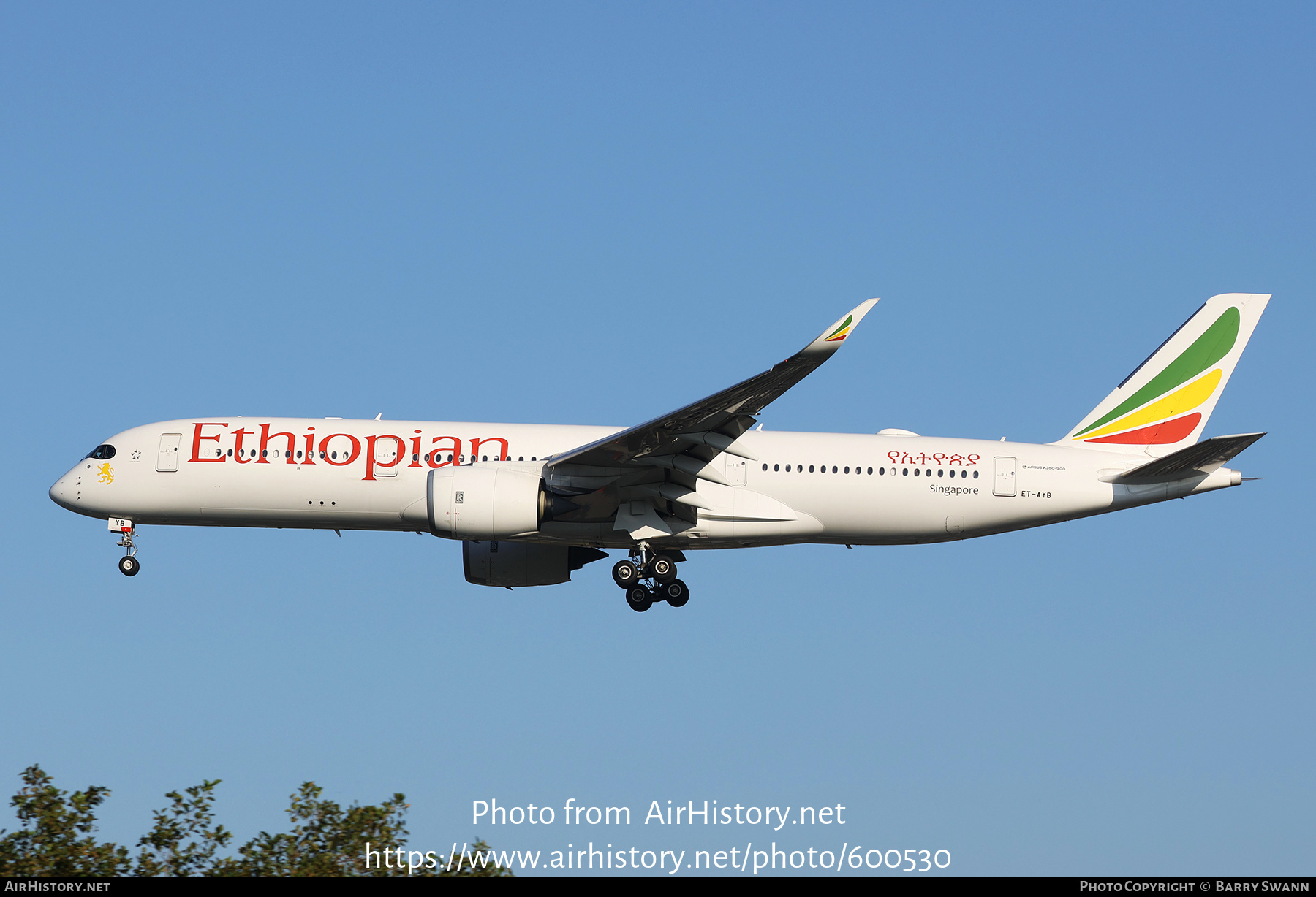 Aircraft Photo of ET-AYB | Airbus A350-941 | Ethiopian Airlines | AirHistory.net #600530