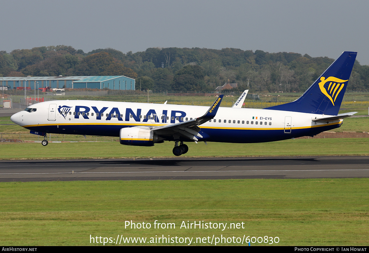 Aircraft Photo of EI-EVS | Boeing 737-8AS | Ryanair | AirHistory.net #600830