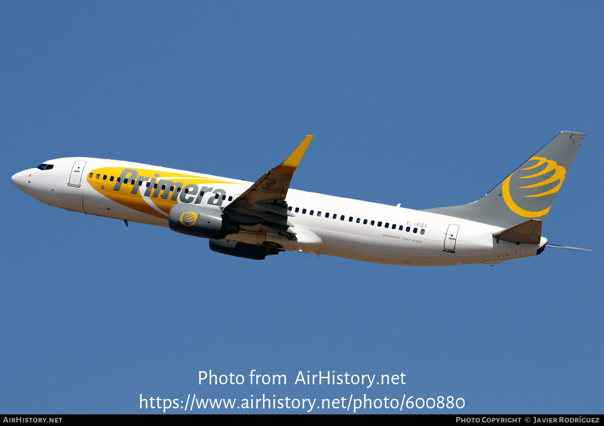 Aircraft Photo of YL-PSI | Boeing 737-8K5 | Primera Air | AirHistory.net #600880