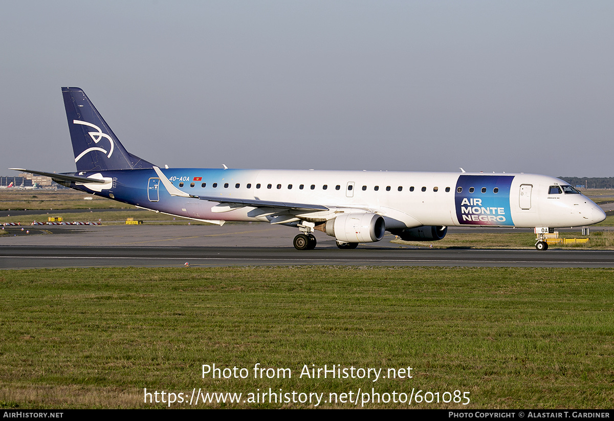 Aircraft Photo of 4O-AOA | Embraer 195LR (ERJ-190-200LR) | Air Montenegro | AirHistory.net #601085