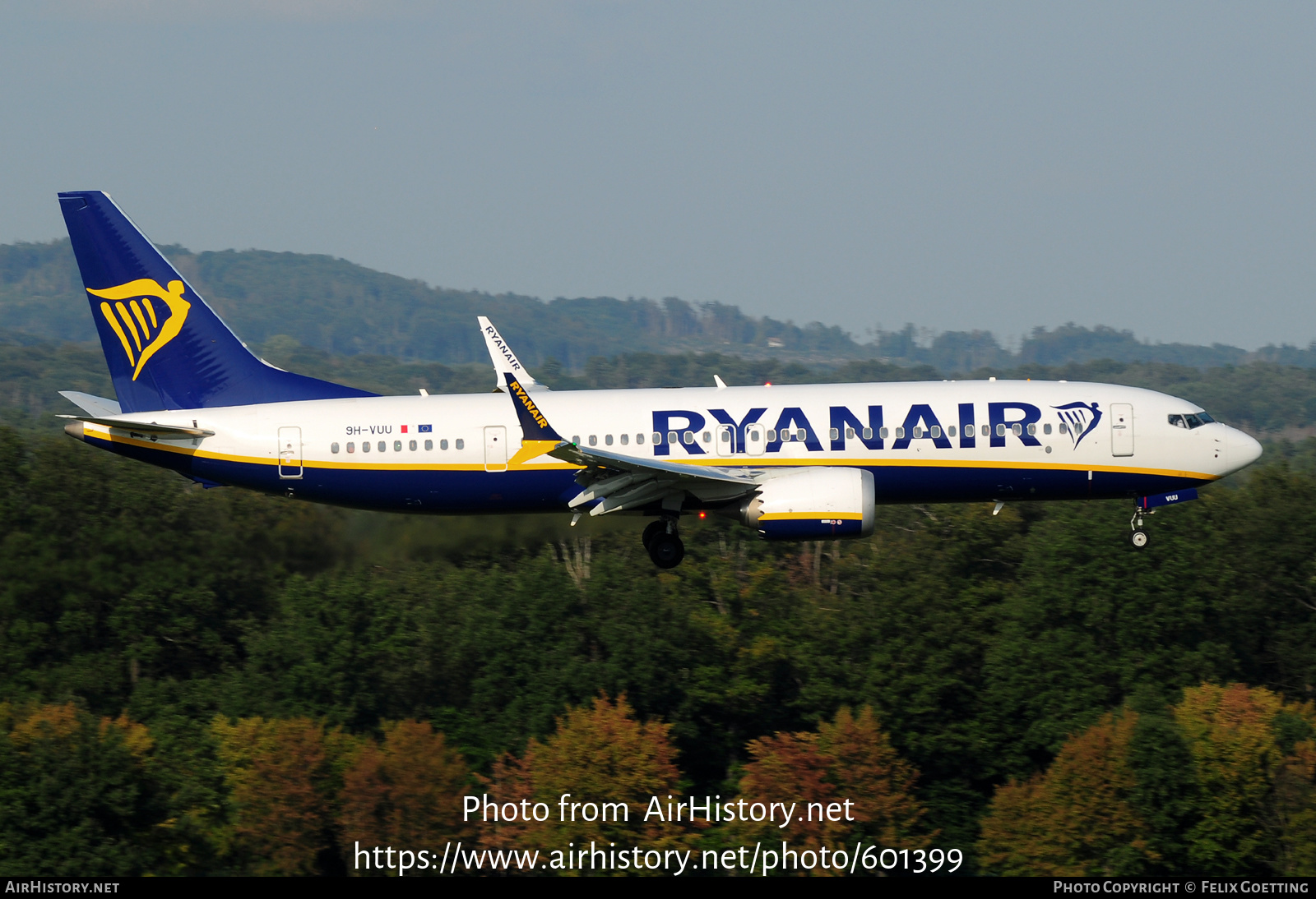 Aircraft Photo of 9H-VUU | Boeing 737-8200 Max 200 | Ryanair | AirHistory.net #601399