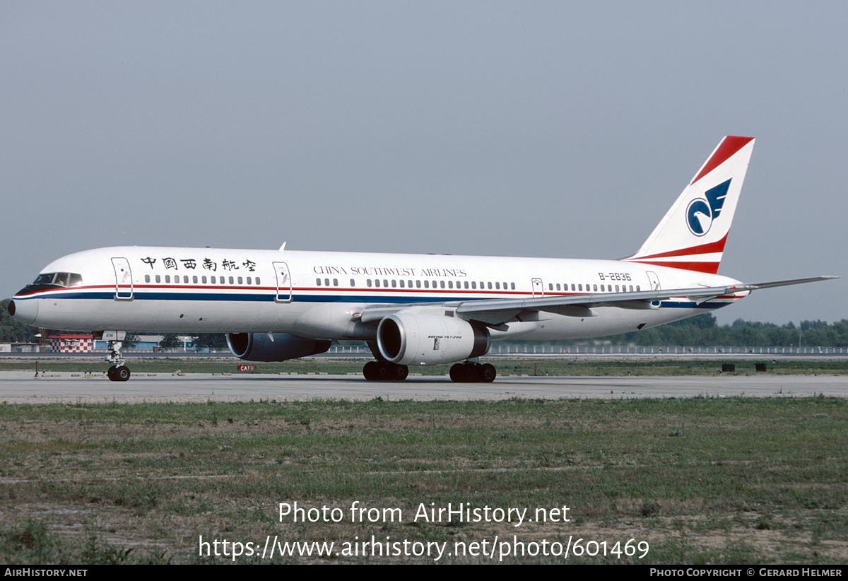 Aircraft Photo of B-2836 | Boeing 757-2Z0 | China Southwest Airlines | AirHistory.net #601469