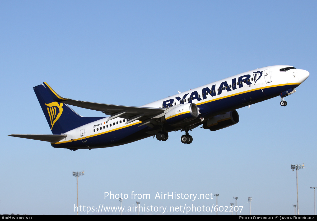 Aircraft Photo of EI-DHB | Boeing 737-8AS | Ryanair | AirHistory.net #602207