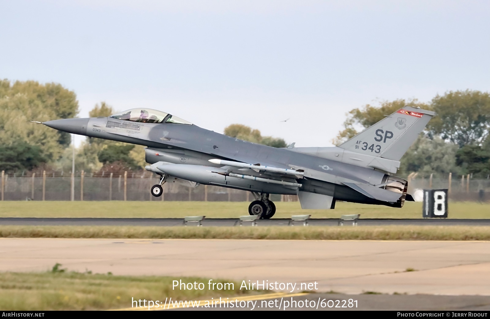 Aircraft Photo of 91-0343 / AF91-343 | General Dynamics F-16CM Fighting Falcon | USA - Air Force | AirHistory.net #602281