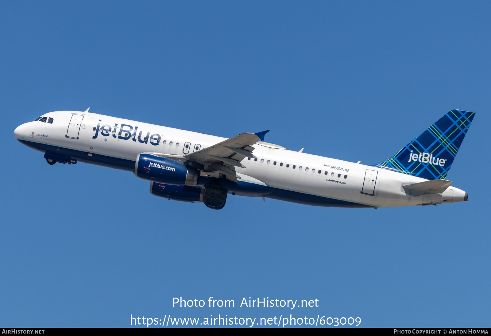 Aircraft Photo of N554JB | Airbus A320-232 | JetBlue Airways | AirHistory.net #603009