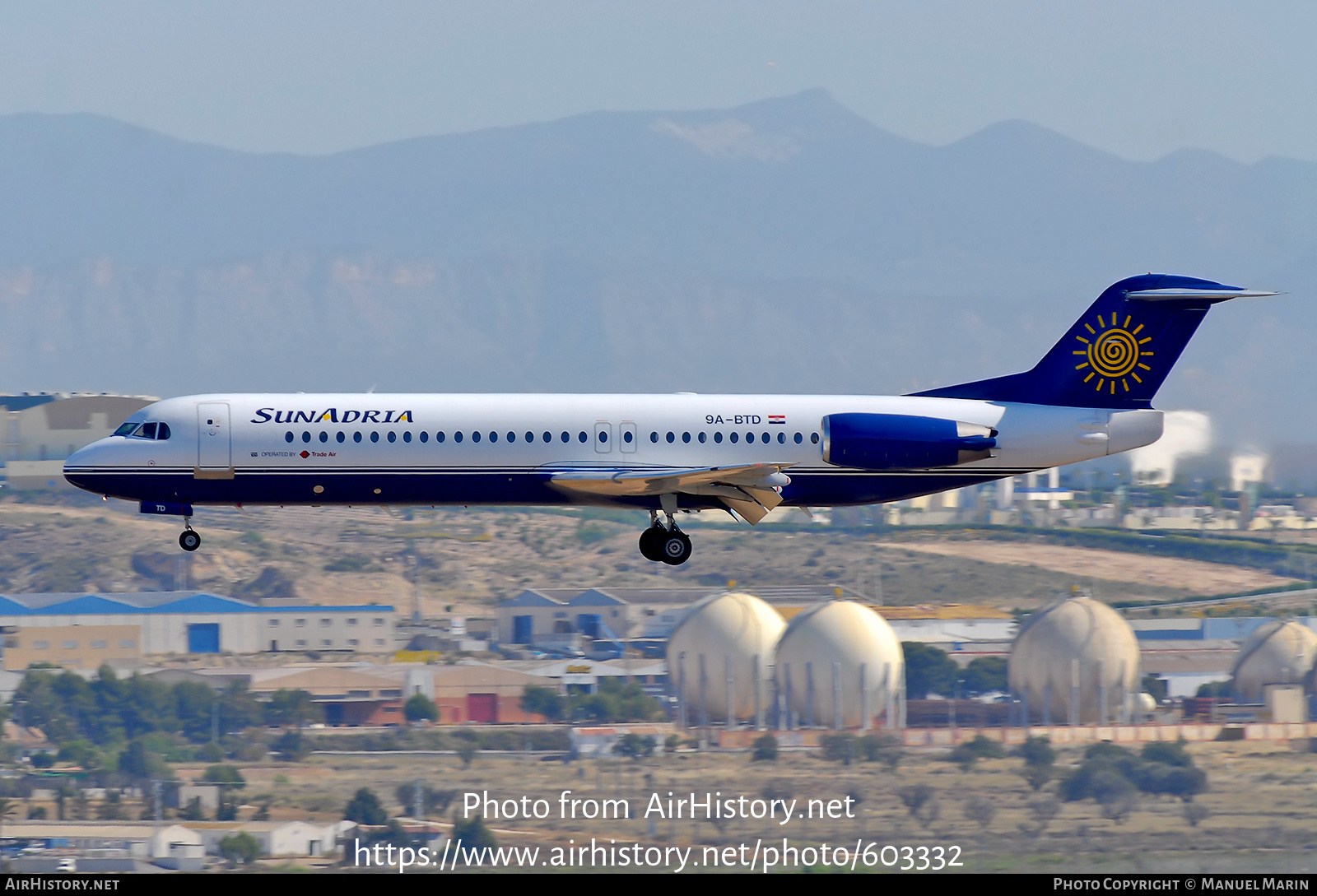 Aircraft Photo of 9A-BTD | Fokker 100 (F28-0100) | SunAdria Airlines | AirHistory.net #603332