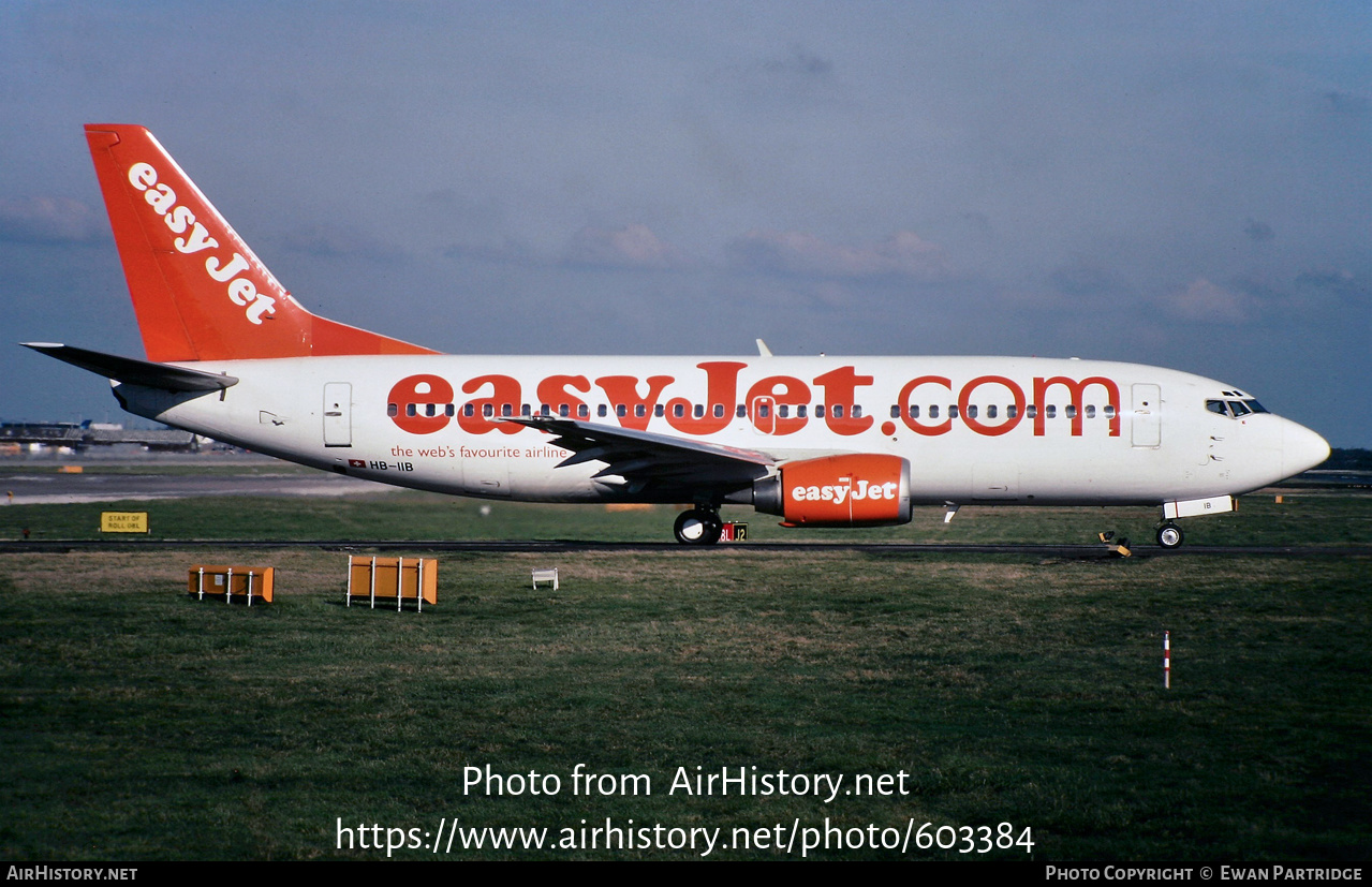 Aircraft Photo of HB-IIB | Boeing 737-3M8 | EasyJet | AirHistory.net #603384