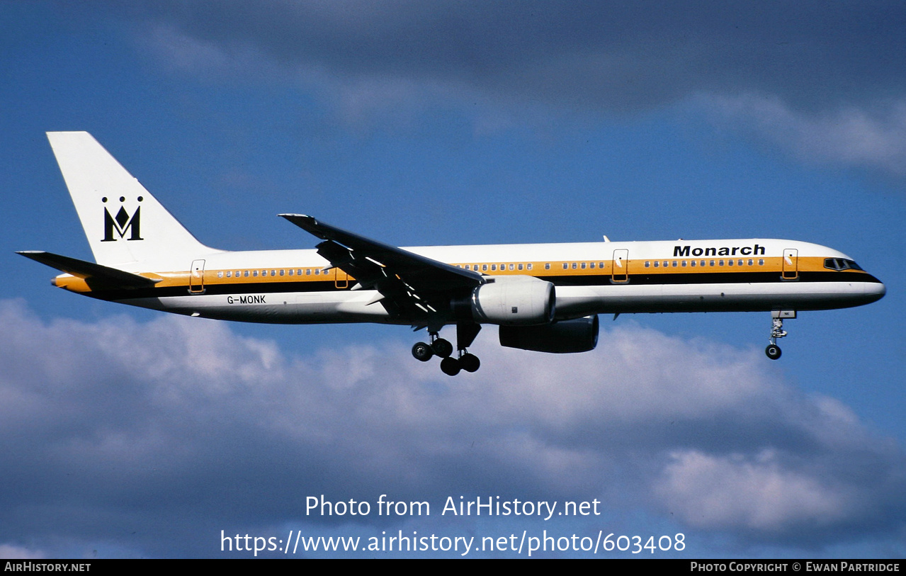 Aircraft Photo of G-MONK | Boeing 757-2T7 | Monarch Airlines | AirHistory.net #603408