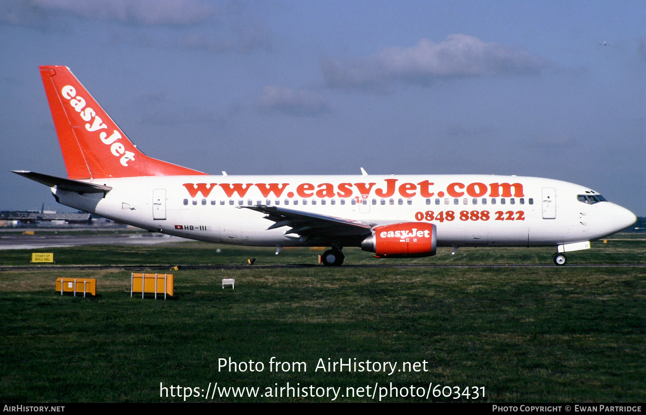 Aircraft Photo of HB-III | Boeing 737-33V | EasyJet | AirHistory.net #603431