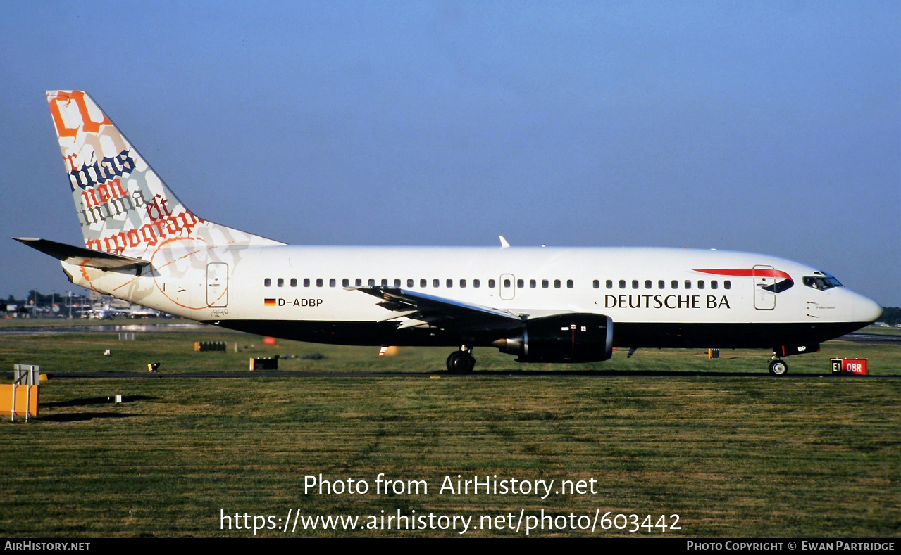 Aircraft Photo of D-ADBP | Boeing 737-31S | Deutsche BA | AirHistory.net #603442