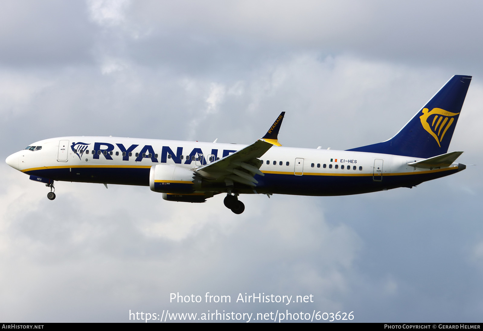 Aircraft Photo of EI-HES | Boeing 737-8200 Max 200 | Ryanair | AirHistory.net #603626