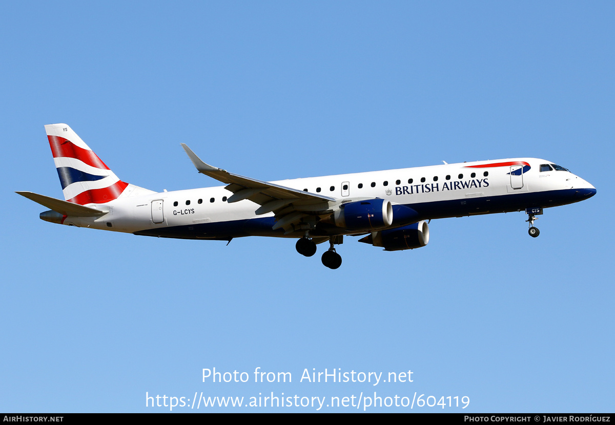 Aircraft Photo of G-LCYS | Embraer 190SR (ERJ-190-100SR) | British Airways | AirHistory.net #604119