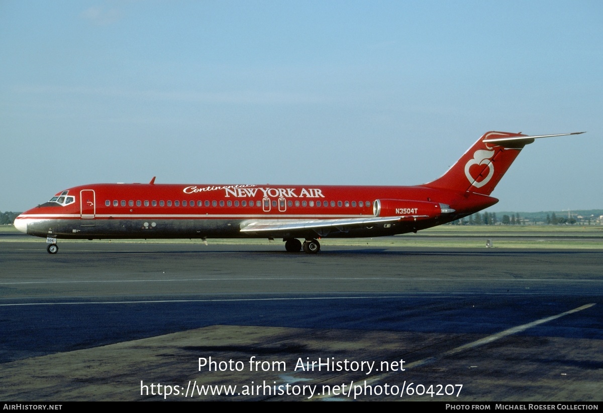 Aircraft Photo of N3504T | McDonnell Douglas DC-9-32 | Continental's New York Air | AirHistory.net #604207