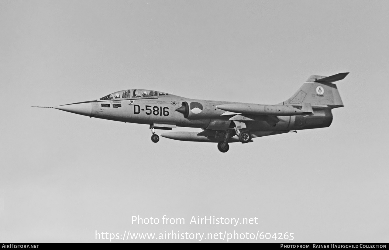 Aircraft Photo of D-5816 | Lockheed TF-104G Starfighter | Netherlands - Air Force | AirHistory.net #604265