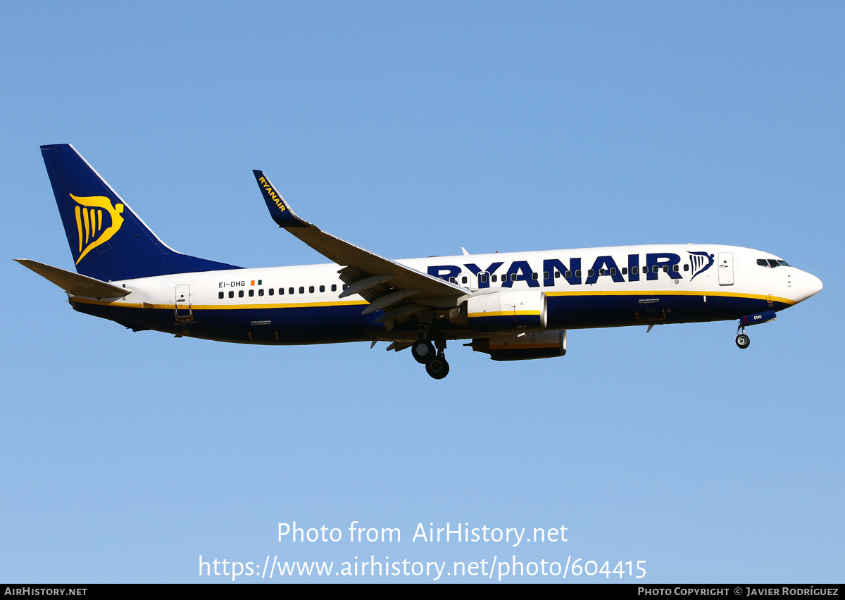 Aircraft Photo of EI-DHG | Boeing 737-8AS | Ryanair | AirHistory.net #604415