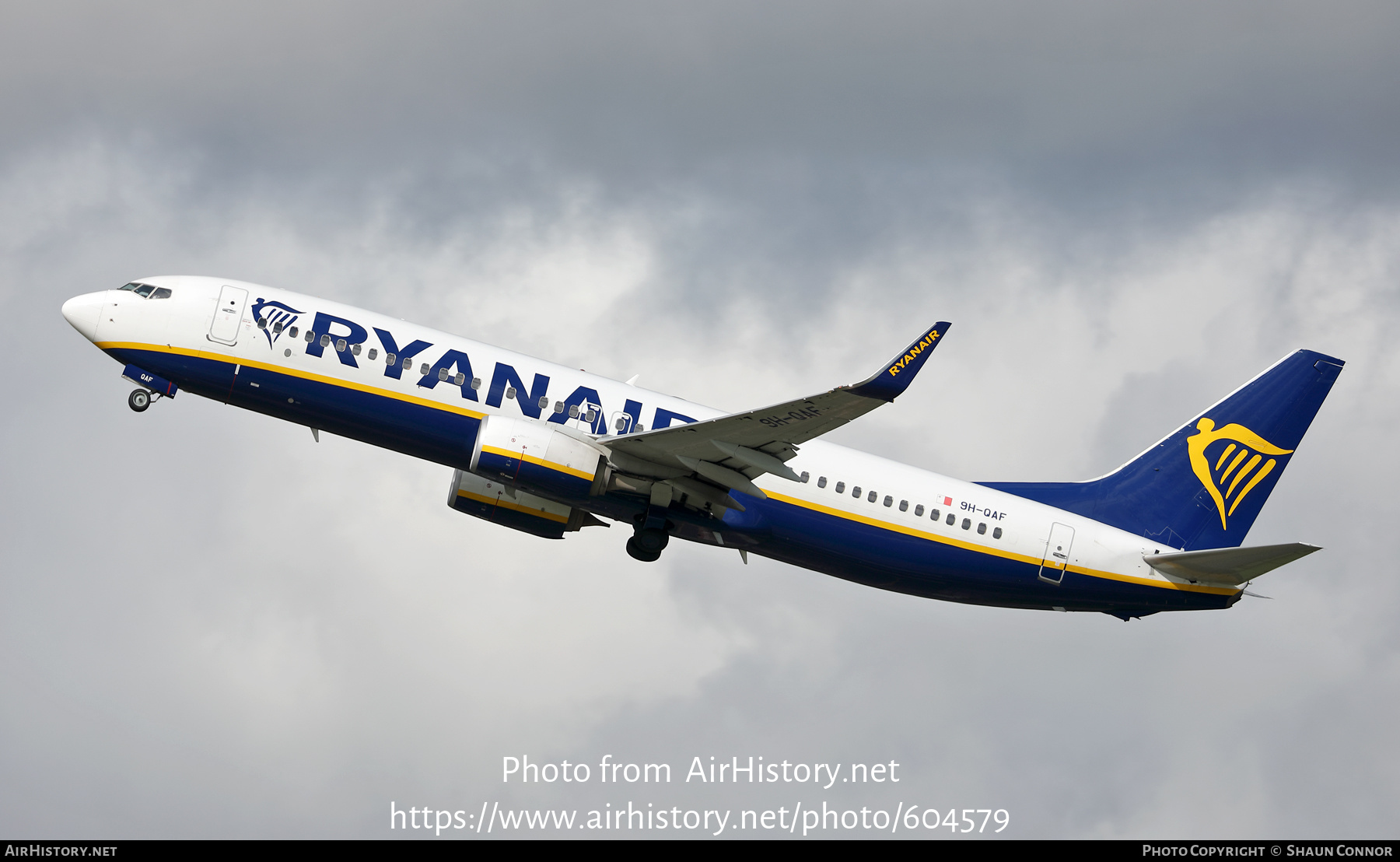 Aircraft Photo of 9H-QAF | Boeing 737-800 | Ryanair | AirHistory.net #604579