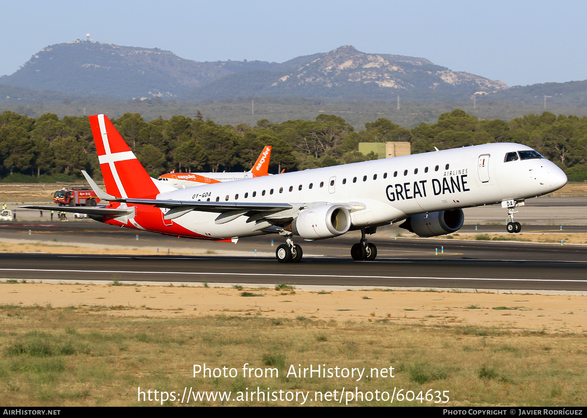 Aircraft Photo of OY-GDA | Embraer 195LR (ERJ-190-200LR) | Great Dane Airlines | AirHistory.net #604635