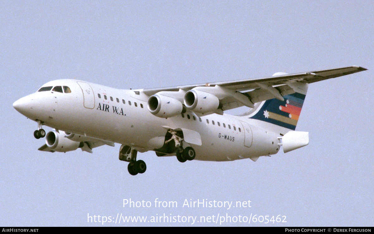 Aircraft Photo of G-WAUS | British Aerospace BAe-146-200 | Air W.A. | AirHistory.net #605462