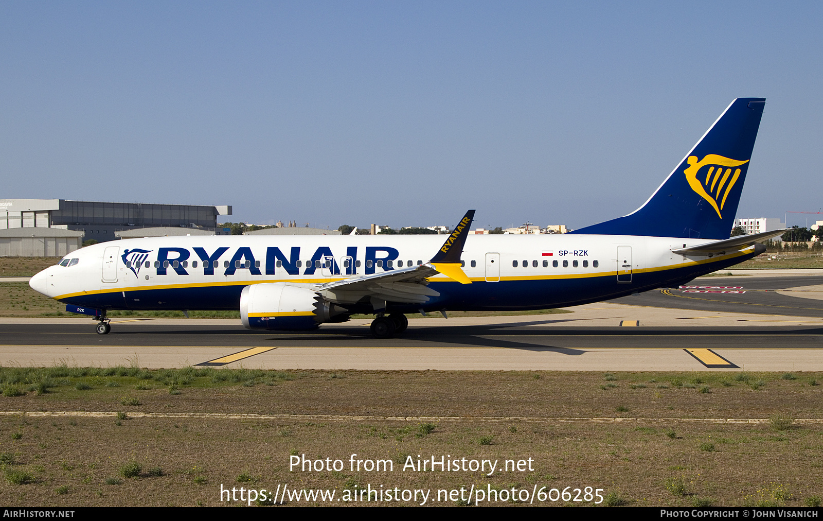 Aircraft Photo of SP-RZK | Boeing 737-8200 Max 200 | Ryanair | AirHistory.net #606285