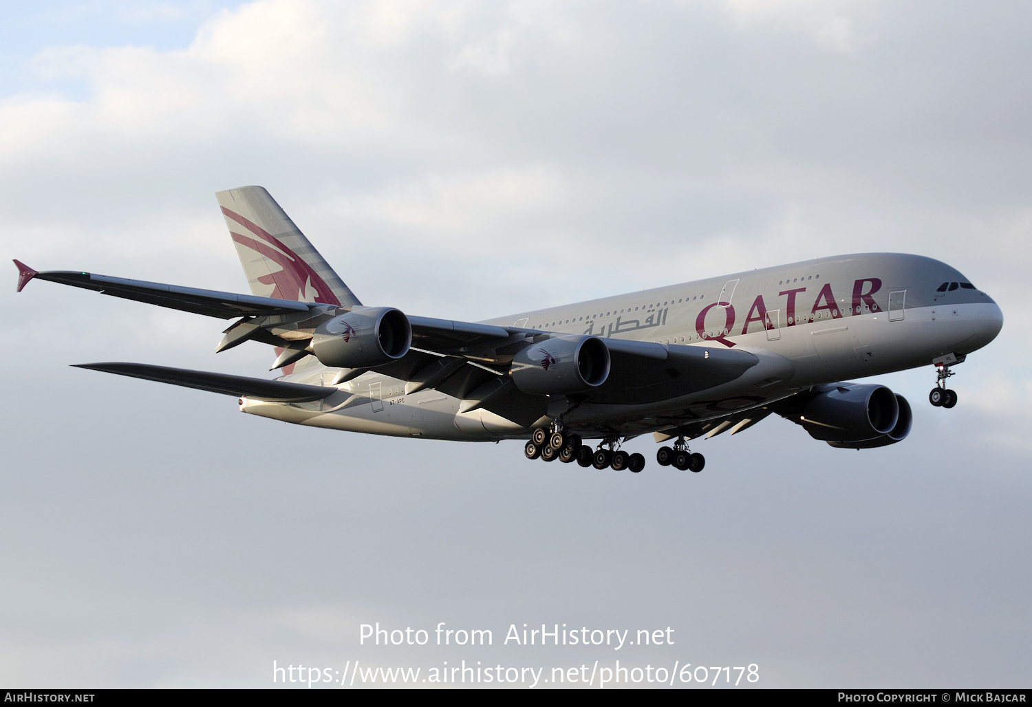 Aircraft Photo of A7-APC | Airbus A380-861 | Qatar Airways | AirHistory.net #607178