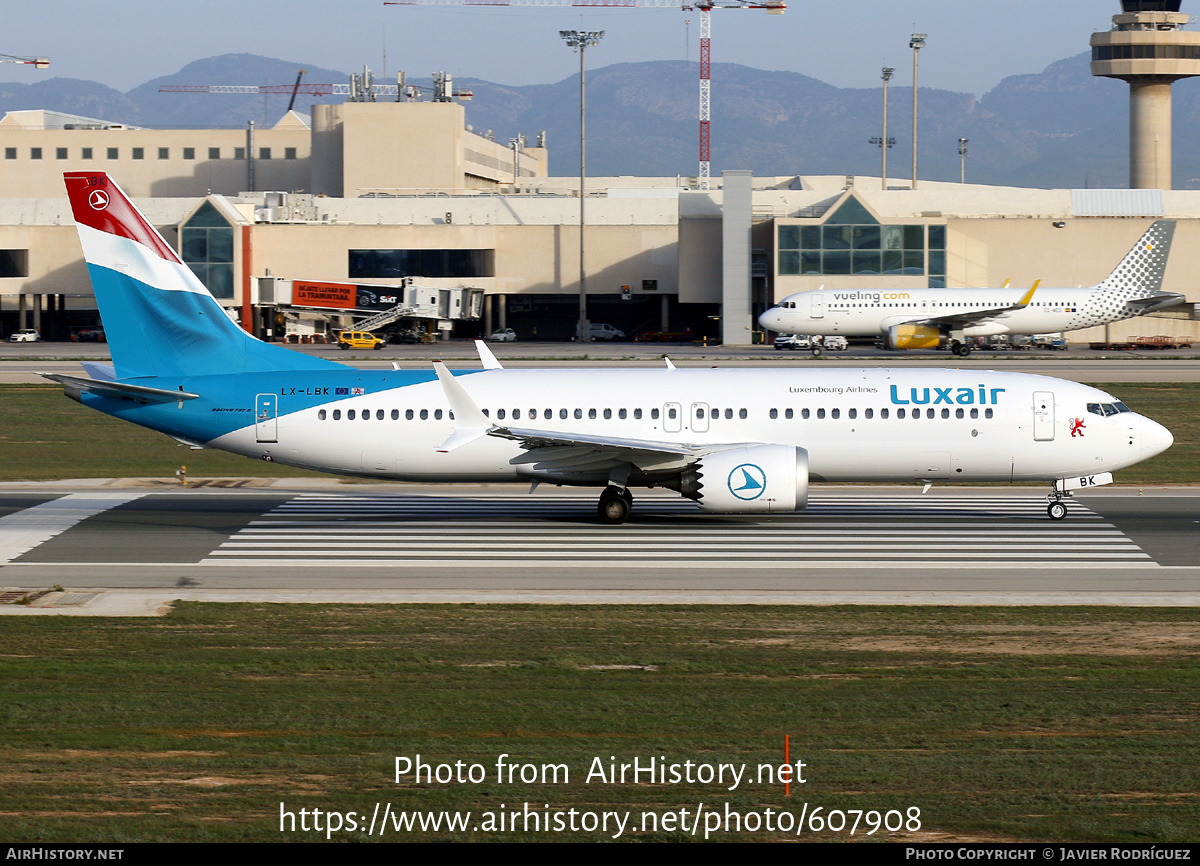 Aircraft Photo of LX-LBK | Boeing 737-8 Max 8 | Luxair | AirHistory.net #607908