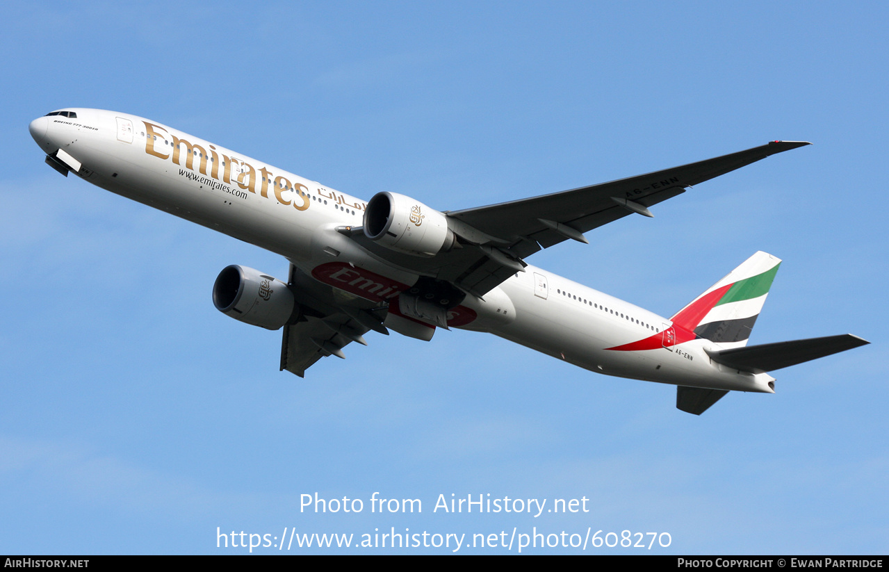 Aircraft Photo of A6-ENN | Boeing 777-31H/ER | Emirates | AirHistory.net #608270