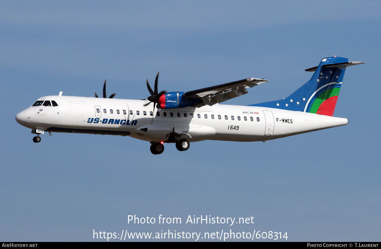 Aircraft Photo of F-WWES | ATR ATR-72-600 (ATR-72-212A) | US - Bangla Airlines | AirHistory.net #608314