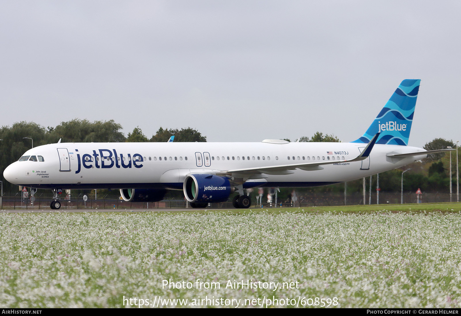 Aircraft Photo of N4073J | Airbus A321-271NX | JetBlue Airways | AirHistory.net #608598