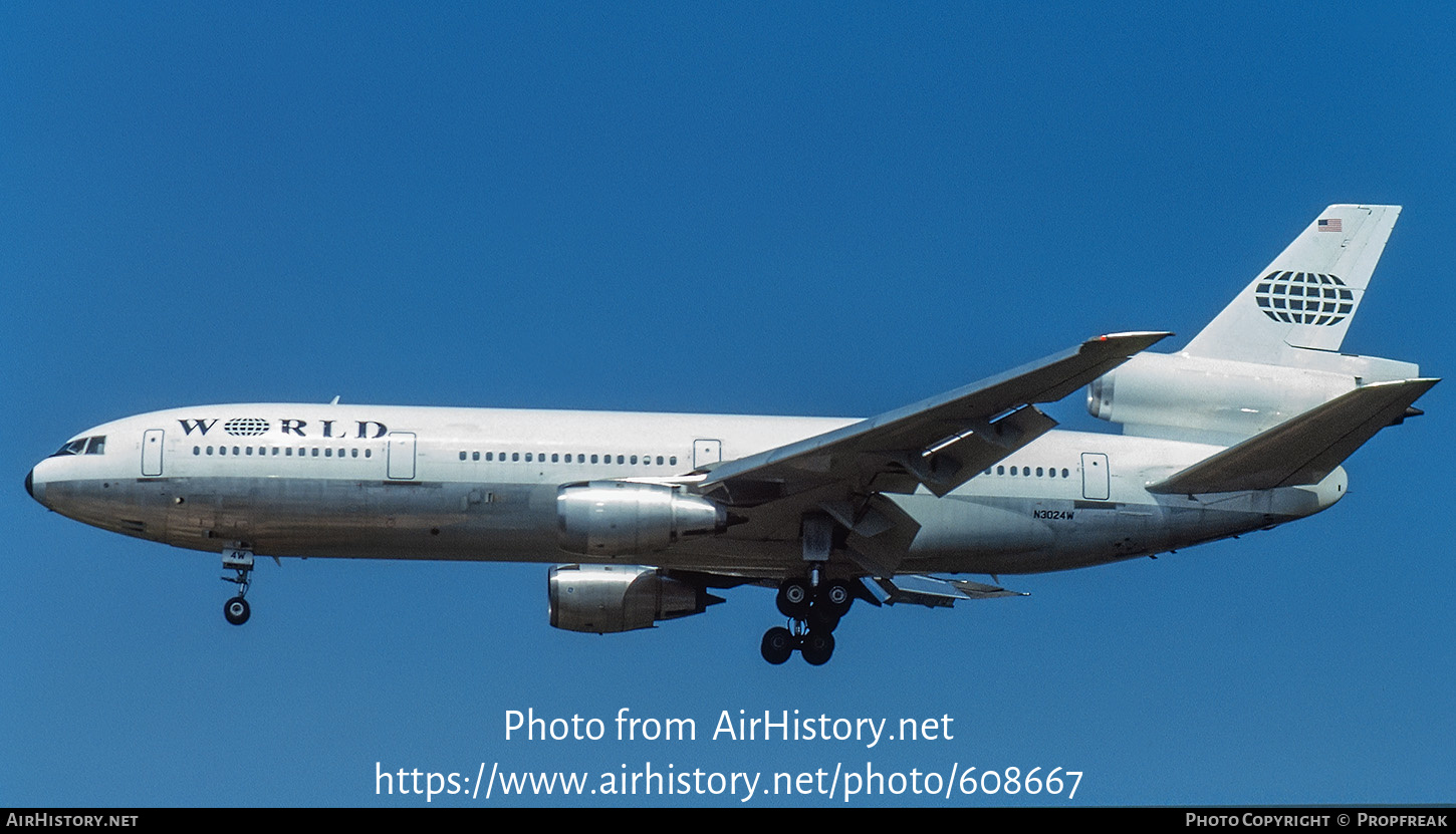 Aircraft Photo of N3024W | McDonnell Douglas DC-10-30 | World Airways | AirHistory.net #608667