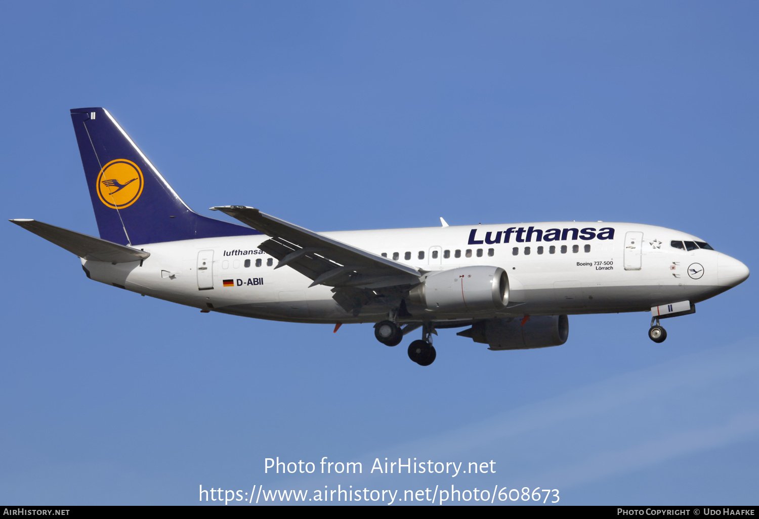 Aircraft Photo of D-ABII | Boeing 737-530 | Lufthansa | AirHistory.net #608673