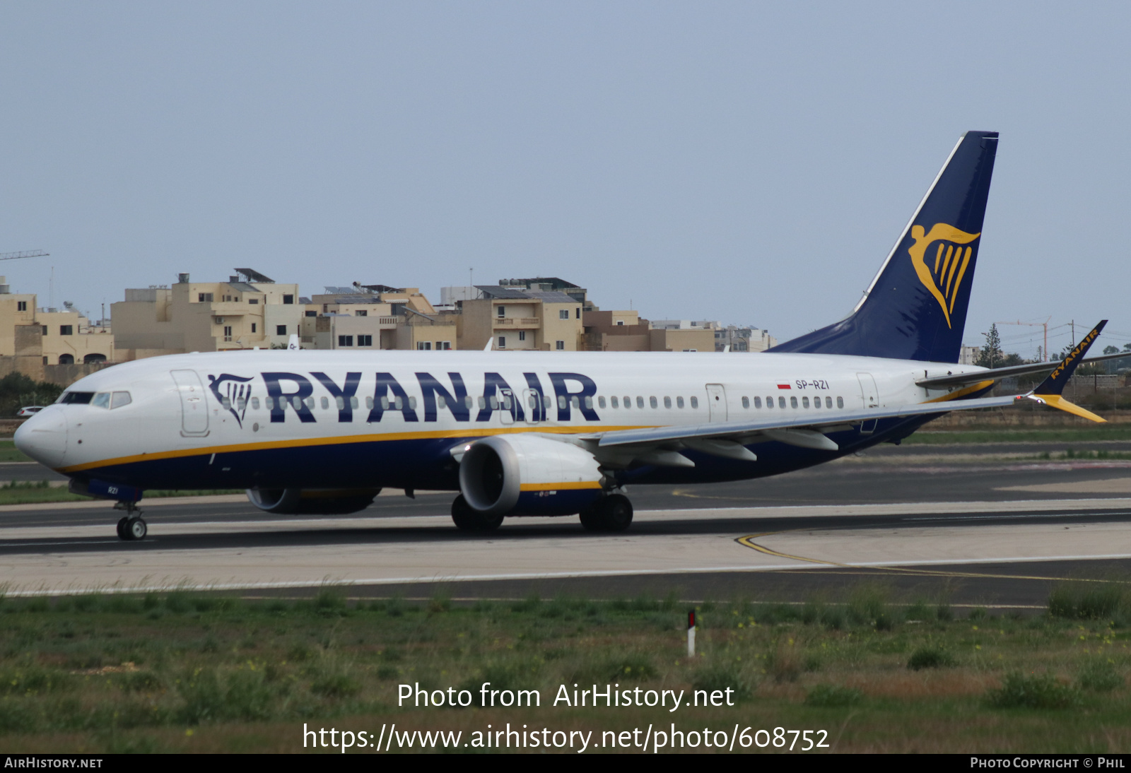 Aircraft Photo of SP-RZI | Boeing 737-8200 Max 200 | Ryanair | AirHistory.net #608752