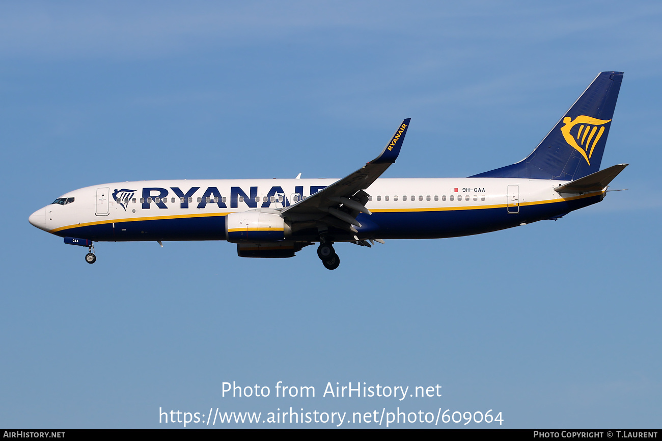 Aircraft Photo of 9H-QAA | Boeing 737-800 | Ryanair | AirHistory.net #609064