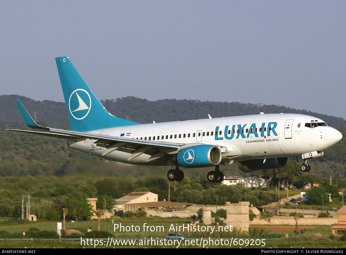 Aircraft Photo of LX-LGQ | Boeing 737-7C9 | Luxair | AirHistory.net #609205