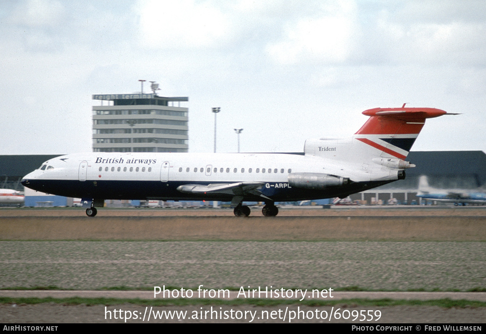 Aircraft Photo of G-ARPL | Hawker Siddeley HS-121 Trident 1C | British Airways | AirHistory.net #609559