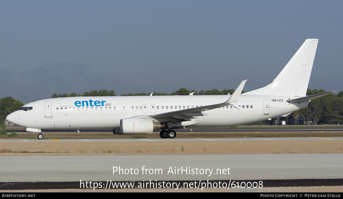 Aircraft Photo of OM-LEX | Boeing 737-8BK | Enter Air | AirHistory.net #610008