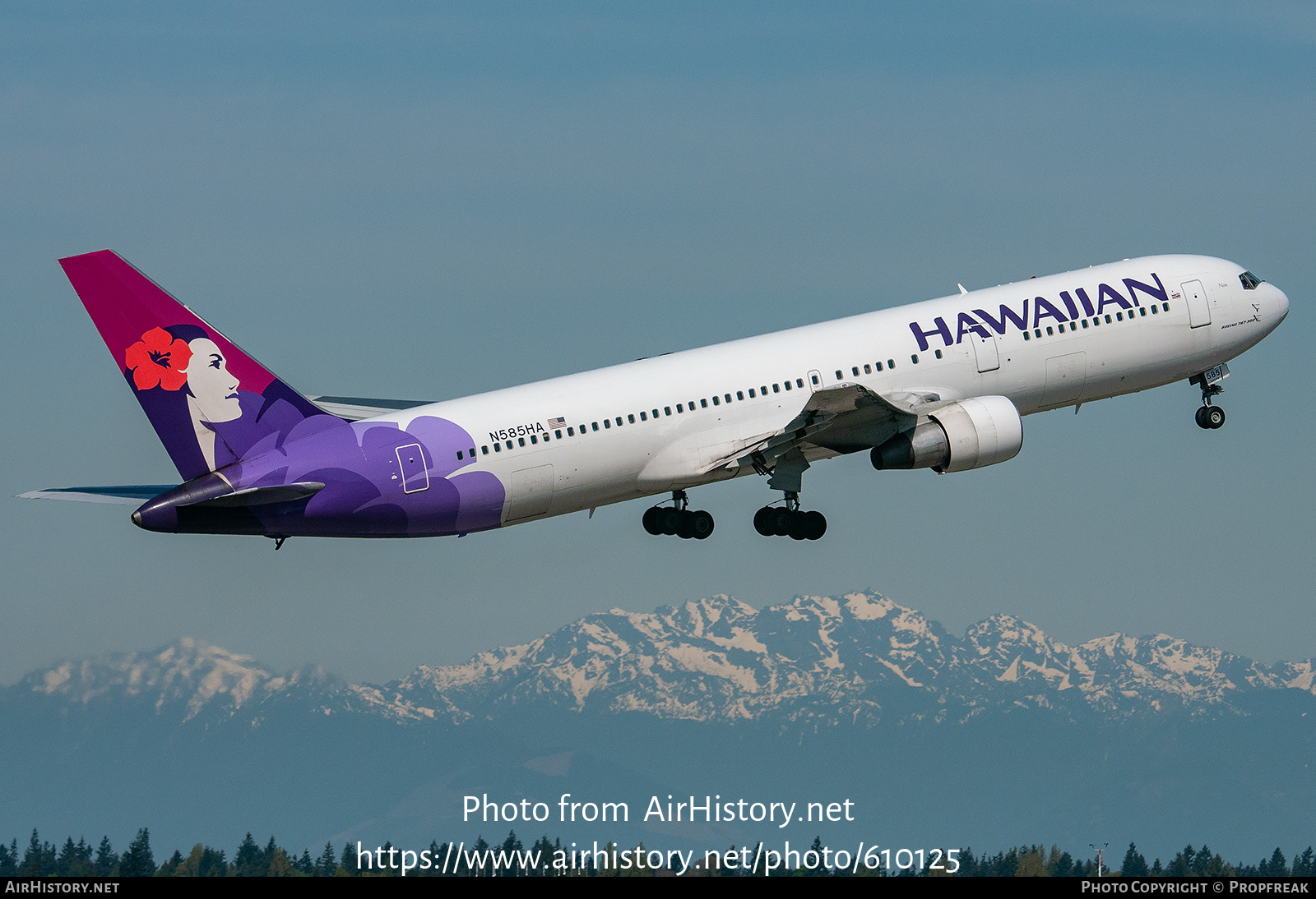 Aircraft Photo of N585HA | Boeing 767-3G5/ER | Hawaiian Airlines | AirHistory.net #610125