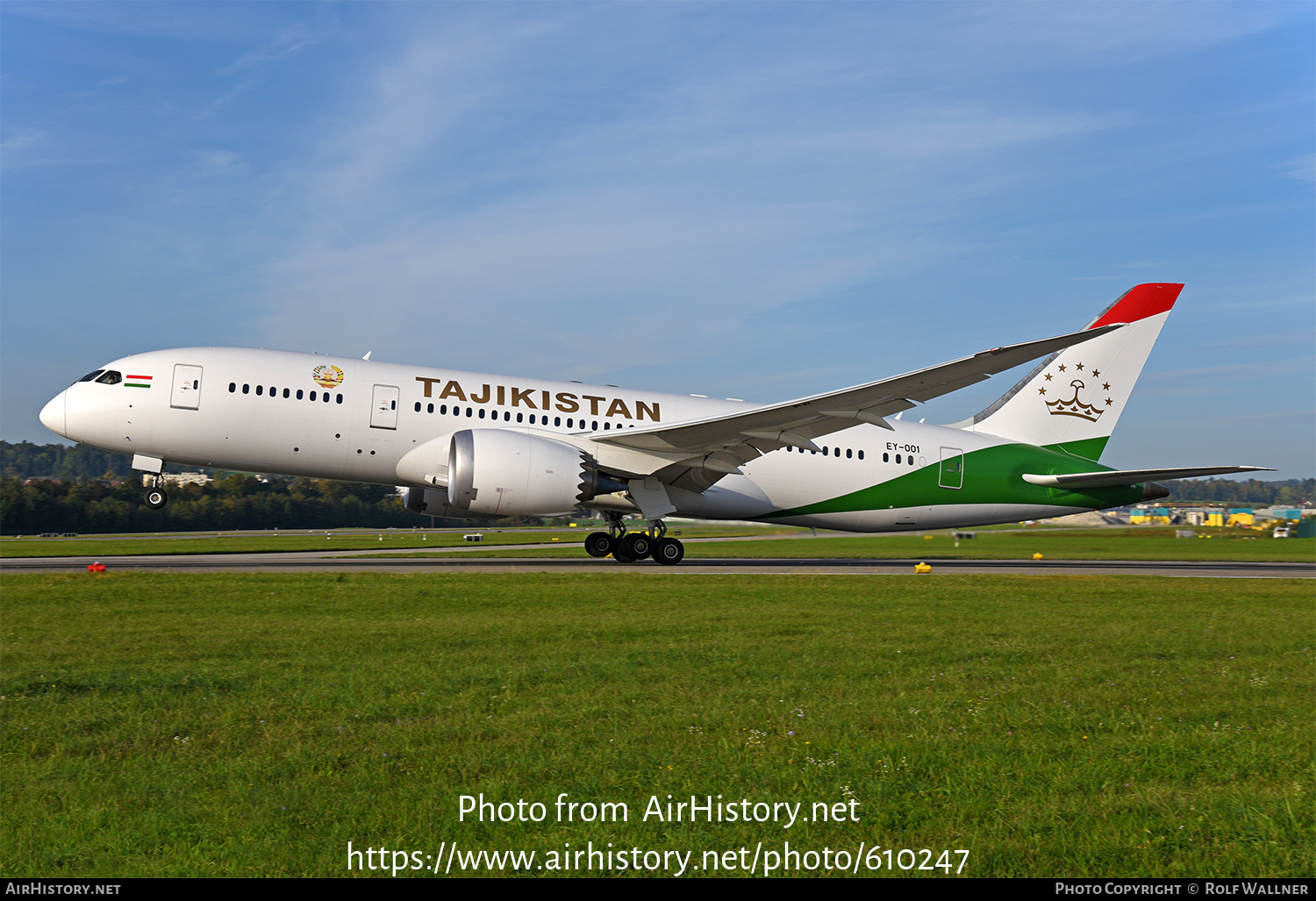 Aircraft Photo of EY-001 | Boeing 787-8 Dreamliner | Tajikistan Government | AirHistory.net #610247