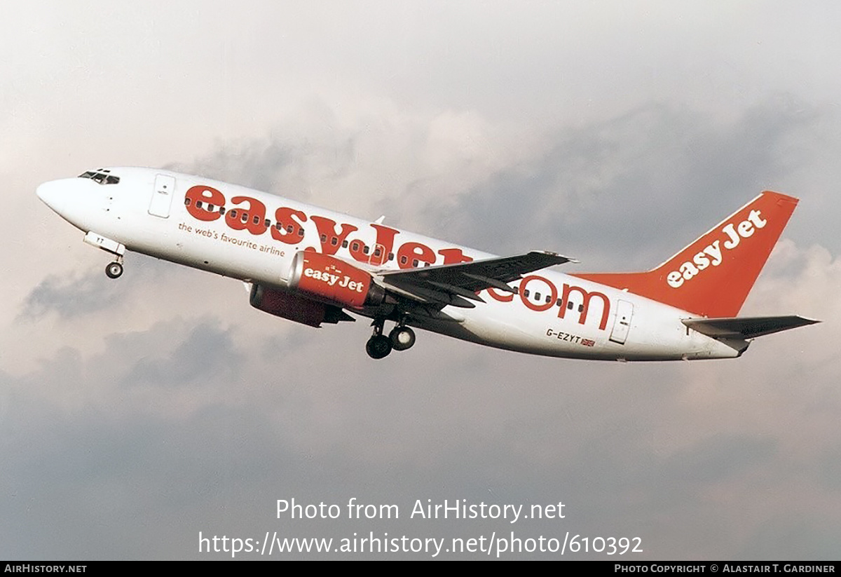 Aircraft Photo of G-EZYT | Boeing 737-3Q8 | EasyJet | AirHistory.net #610392