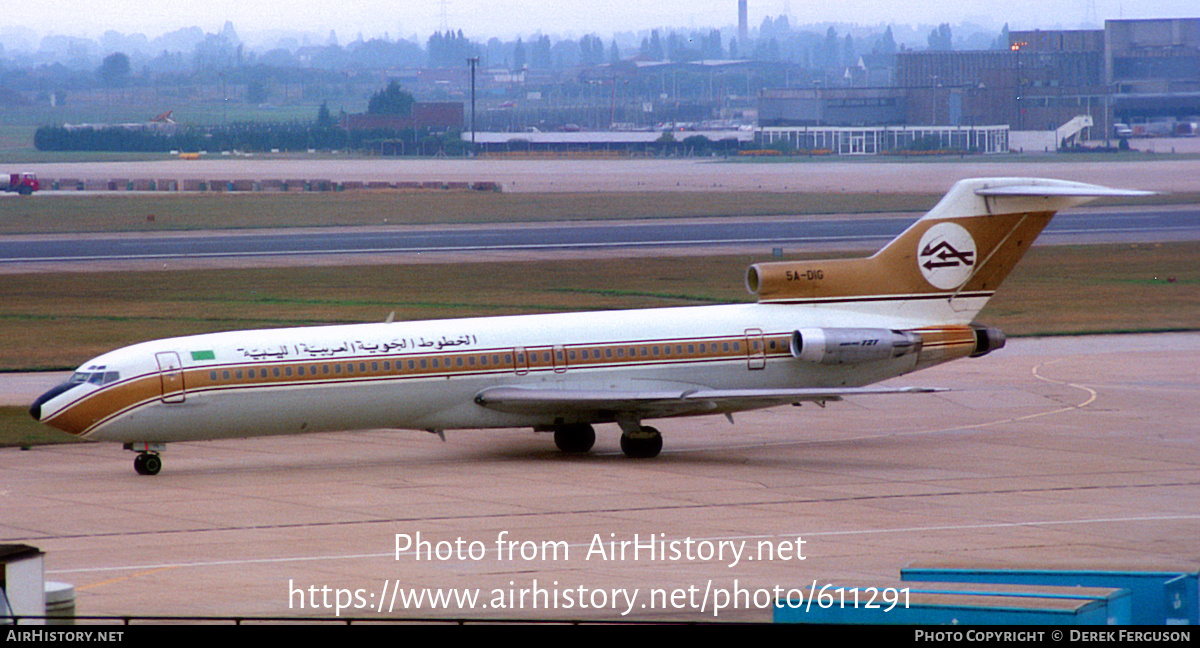 Aircraft Photo of 5A-DIG | Boeing 727-2L5/Adv | Libyan Arab Airlines | AirHistory.net #611291