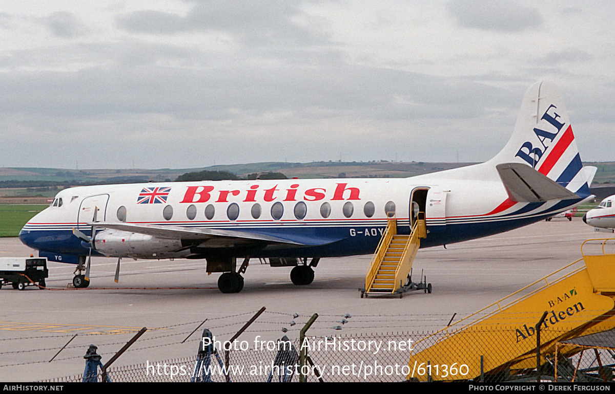 Aircraft Photo of G-AOYG | Vickers 806 Viscount | British Air Ferries - BAF | AirHistory.net #611360