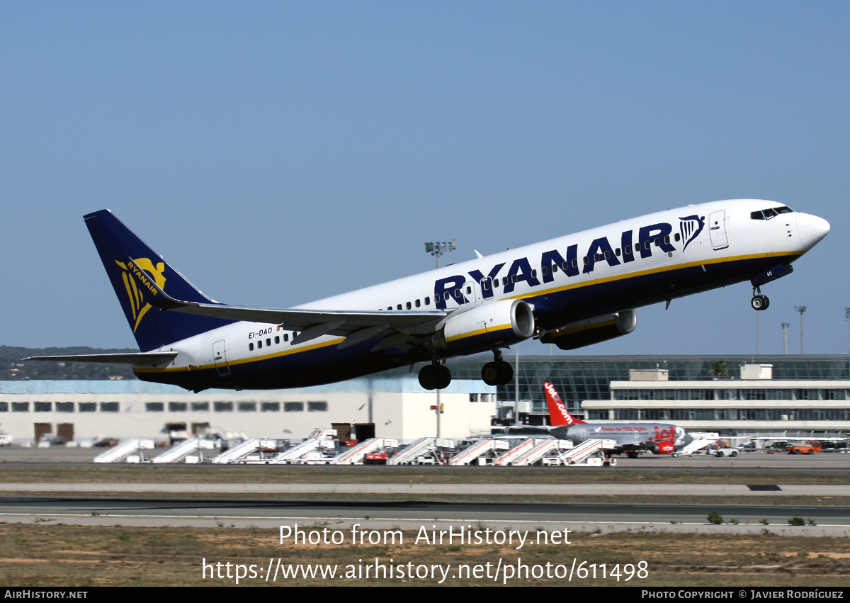 Aircraft Photo of EI-DAO | Boeing 737-8AS | Ryanair | AirHistory.net #611498