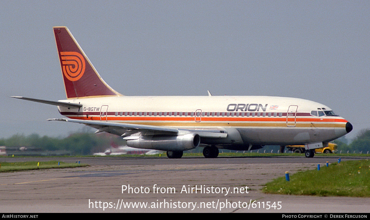 Aircraft Photo of G-BGTW | Boeing 737-2T5/Adv | Orion Airways | AirHistory.net #611545