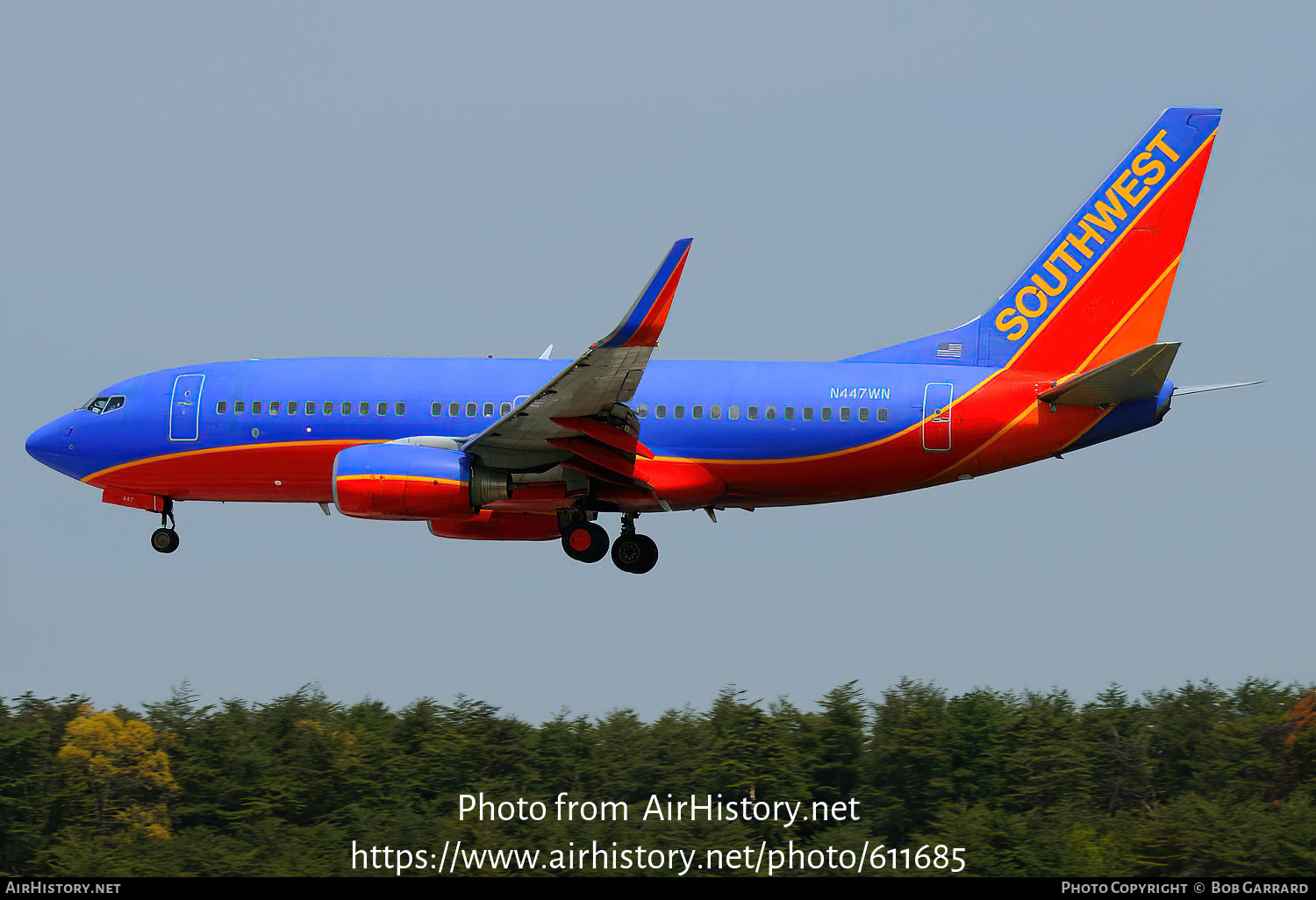 Aircraft Photo of N447WN | Boeing 737-7H4 | Southwest Airlines | AirHistory.net #611685