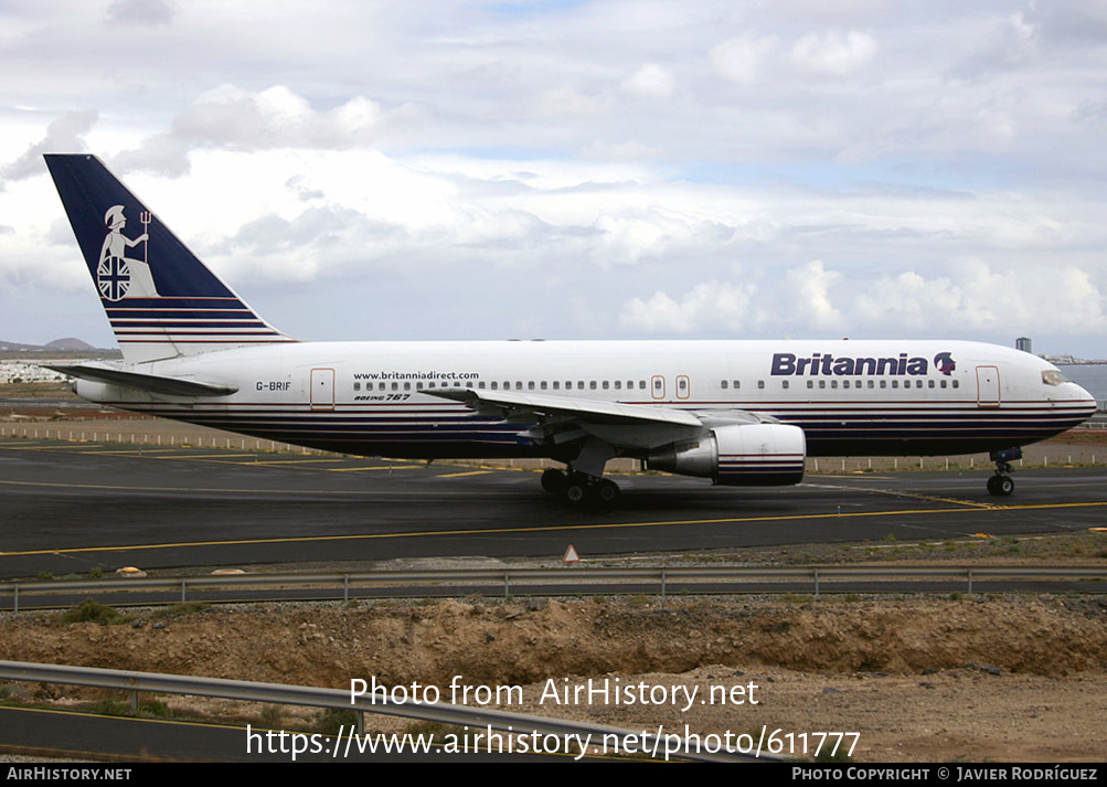 Aircraft Photo of G-BRIF | Boeing 767-204/ER | Britannia Airways | AirHistory.net #611777